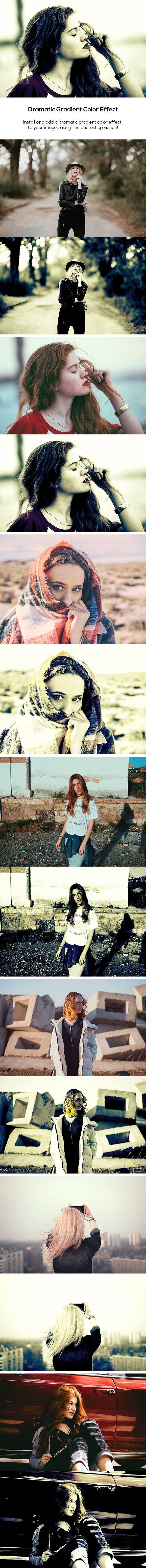 Dramatic Gradient Color Effect Action - Photo Effects Actions