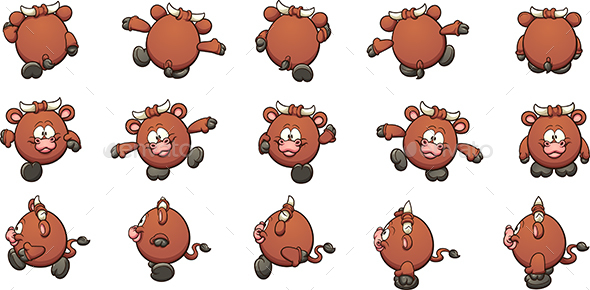 Cartoon Bull - Animals Characters