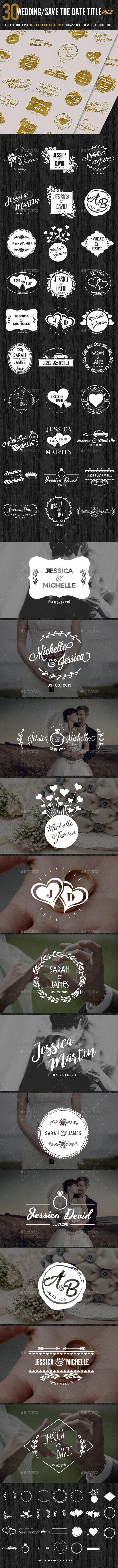 Wedding/Save the Date Titles/Typography Vol2