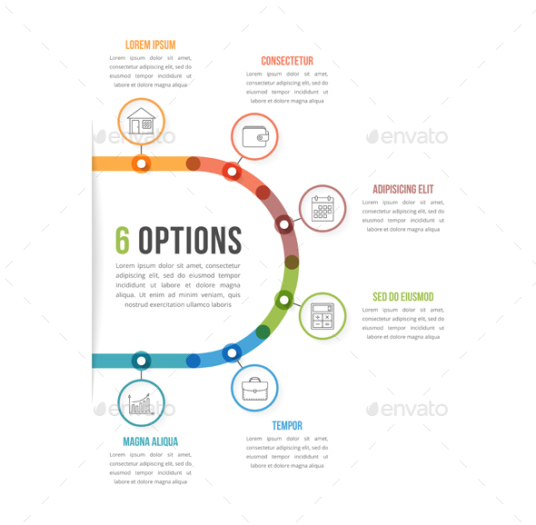 6 Options Infographic Template - Infographics