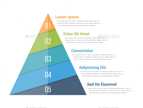 Pyramid Infographics with Five Elements - Infographics