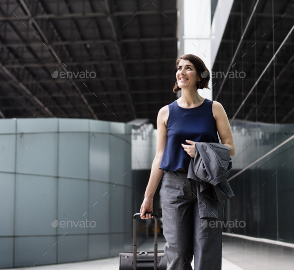 Businesswoman Traveler Journey Business Travel - Stock Photo - Images