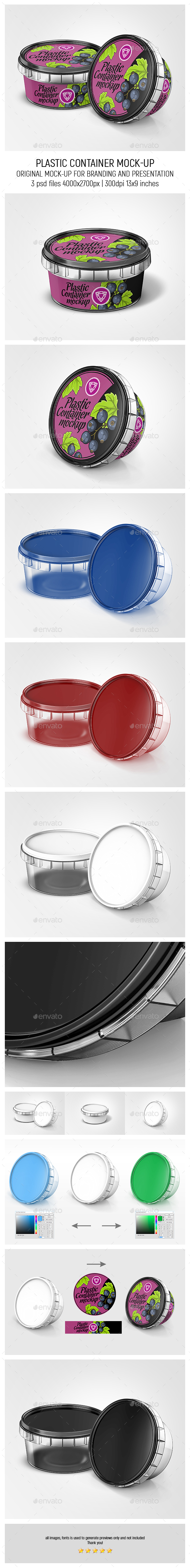 Plastic Container Mock-up - Food and Drink Packaging