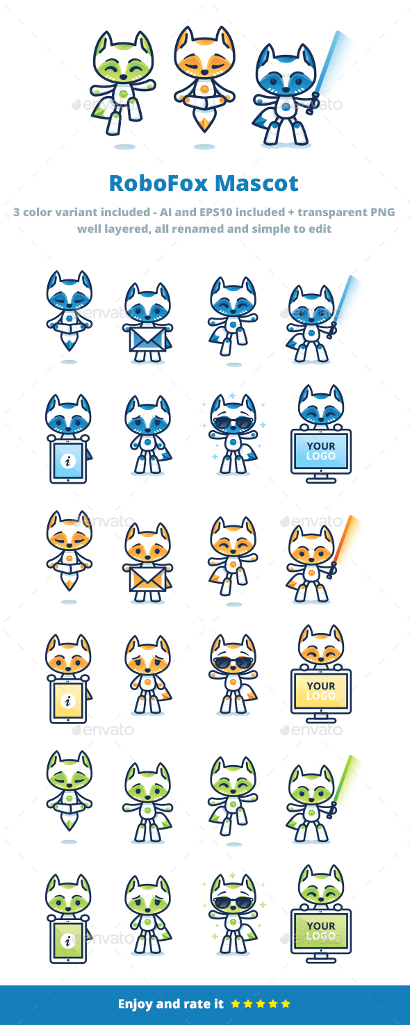 RoboFox Mascot - Animals Characters