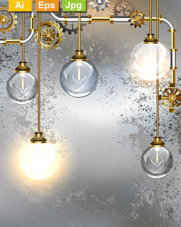 Round Industrial Light Bulbs - Backgrounds Decorative
