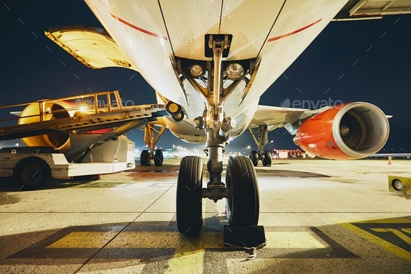 Airport in the night - Stock Photo - Images
