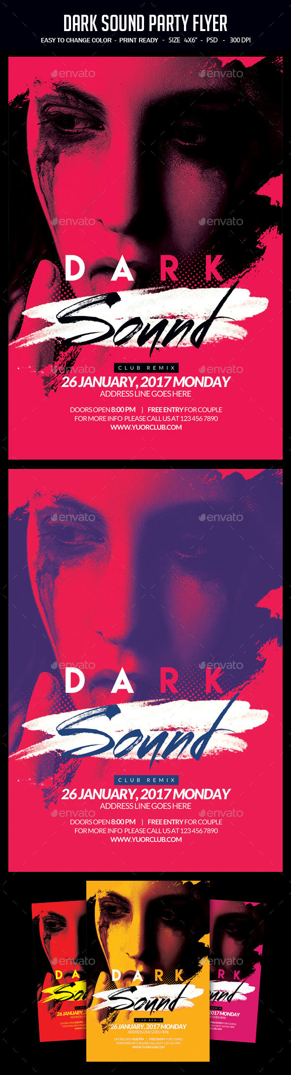 Dark Sound Party Flyer - Clubs & Parties Events