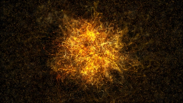 Golden Universe Flower of Particles Background