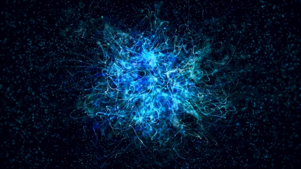 Blue Universe Flower of Particles Background