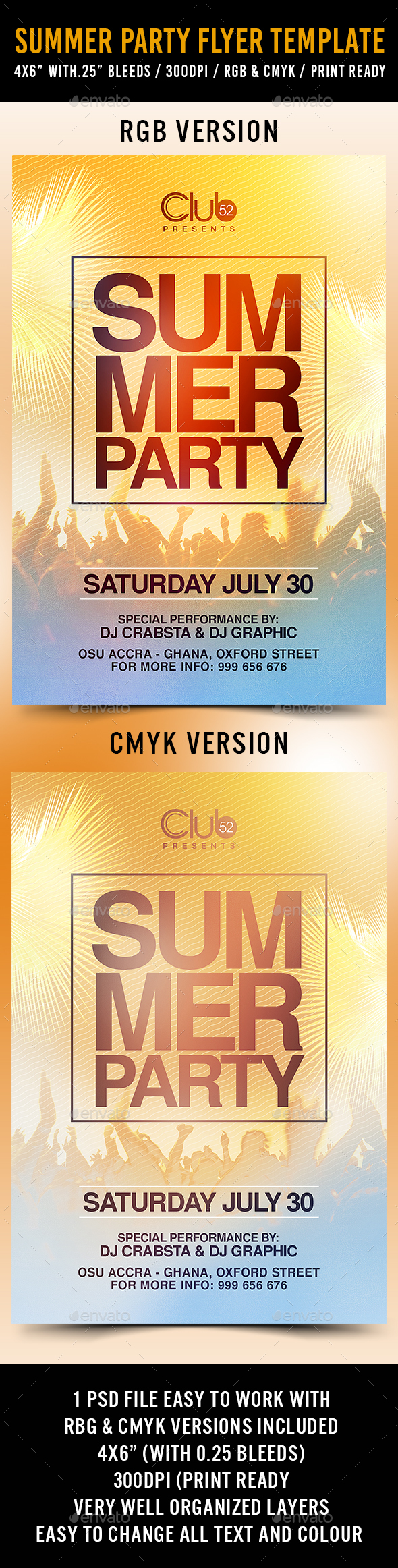 Summer Party Flyer Template - Flyers Print Templates