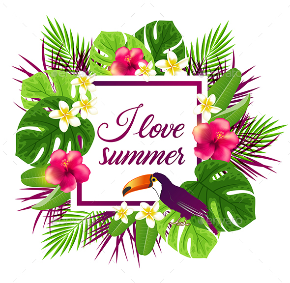 Tropical Flowers and Toucan - Seasons Nature