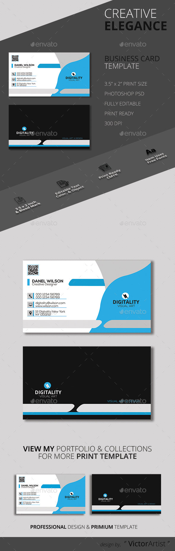 Modern Corporate Business Card Template - Corporate Business Cards