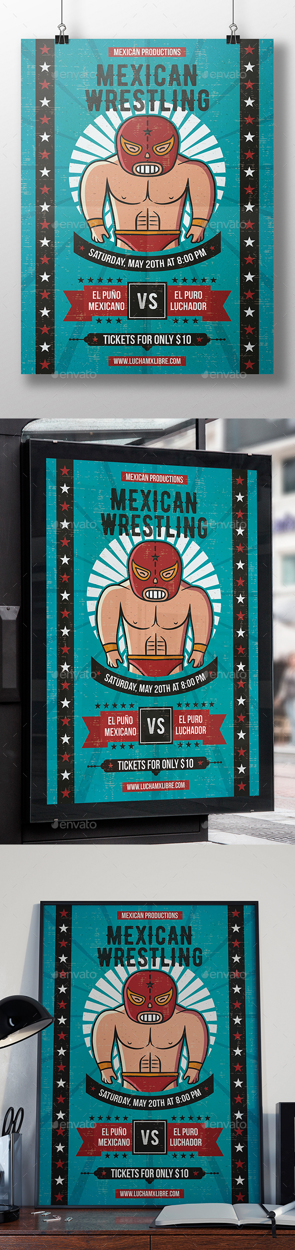 Lucha Libre Flyer Template - Sports Events