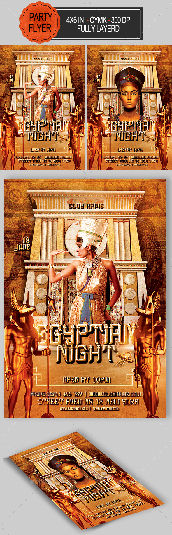 Egyptian Night Flyer - Clubs & Parties Events