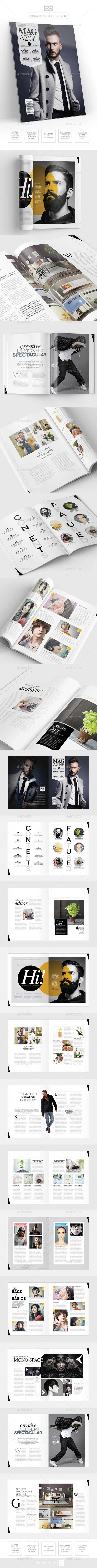 Magazine Template - InDesign 24 Page Layout V12 - Magazines Print Templates