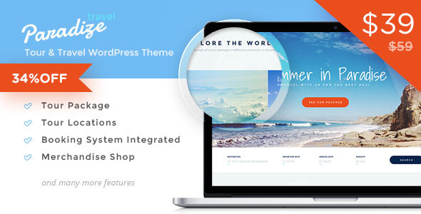 Paradize - WordPress Tour/Travel Theme - Travel Retail