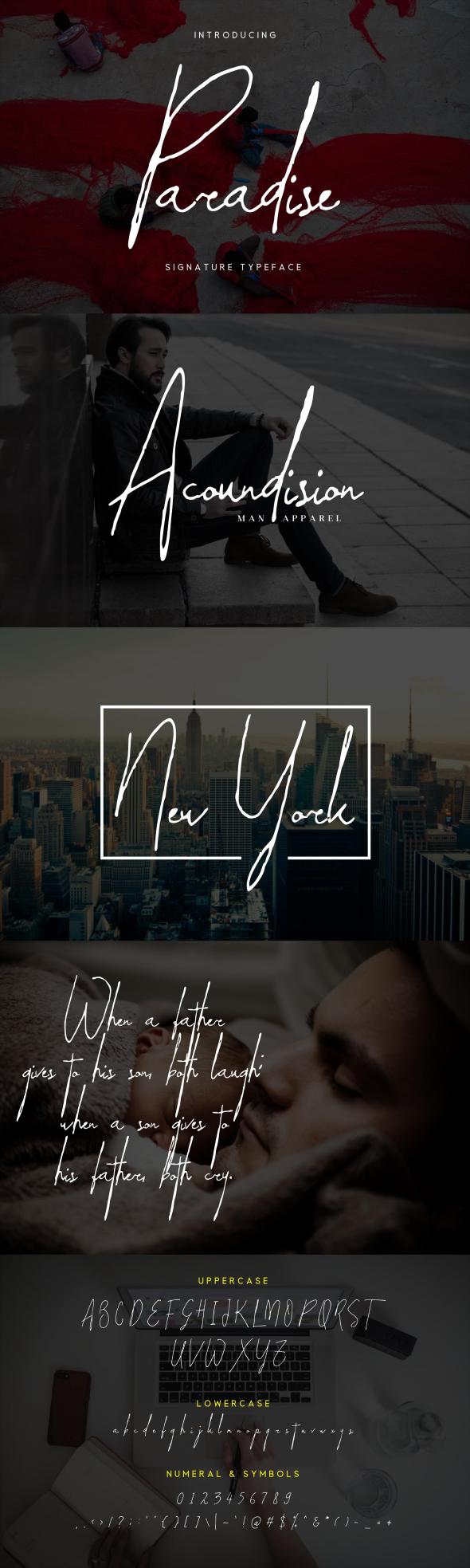 Paradise | Signature Typeface - Calligraphy Script