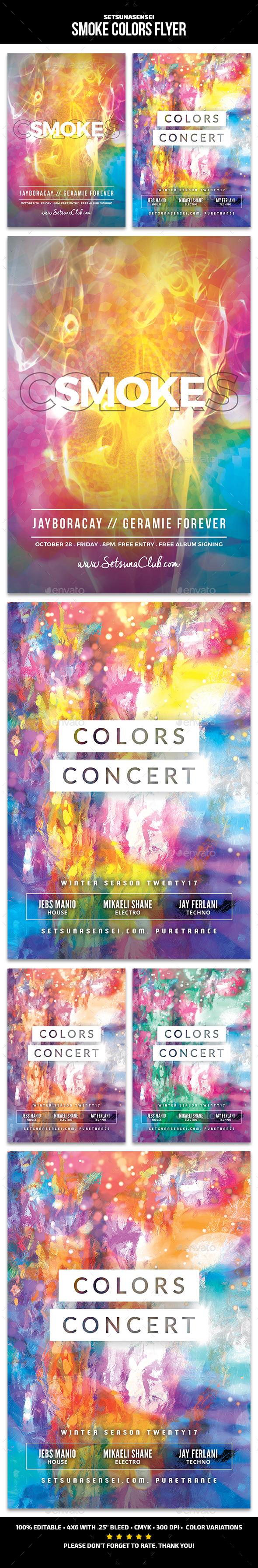 Smoke Colors Flyer - Clubs & Parties Events