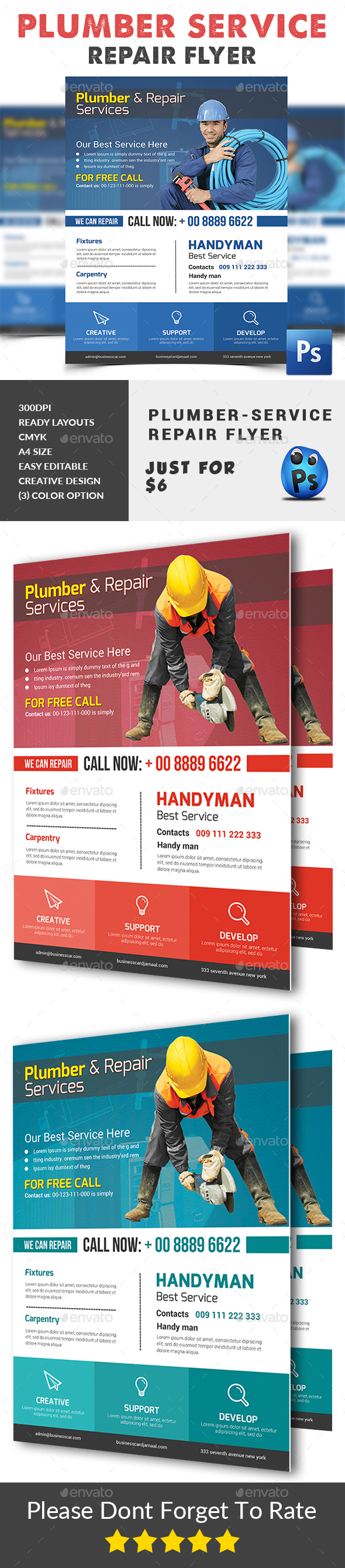 Plumber Service Flyer Print Templates - Corporate Flyers