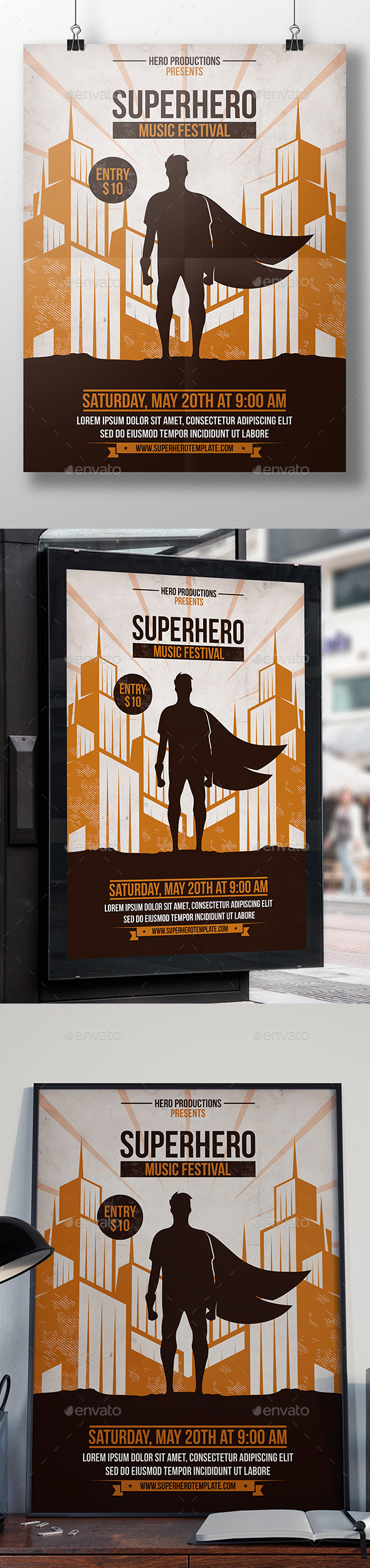 Superhero Party Flyer Template - Clubs & Parties Events