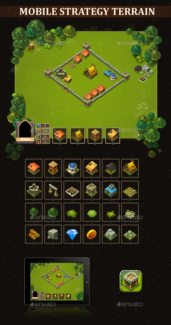 Mobile Strategy Terrain - Miscellaneous Game Assets