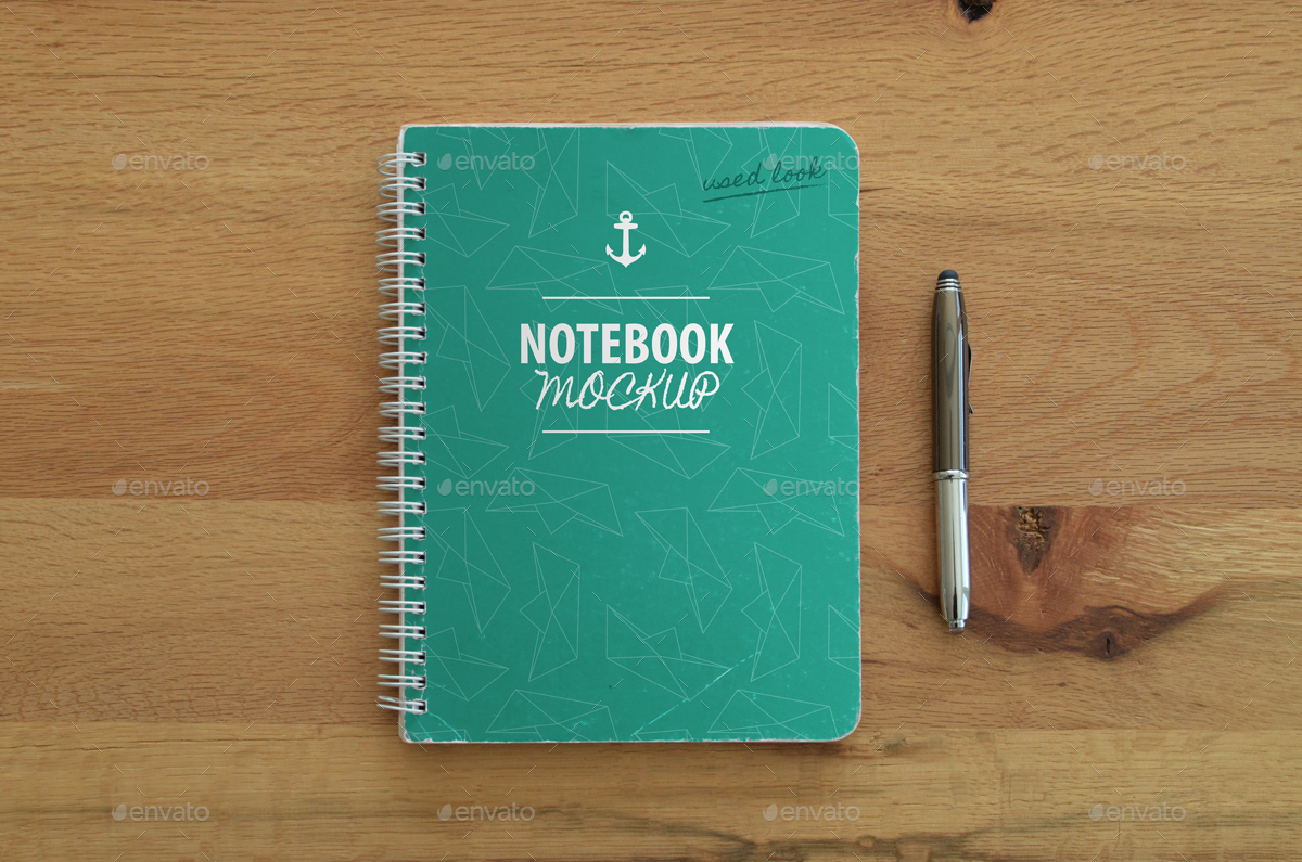 Download Spiral Notebook Mockup, Used Look - Layered PSD, 3pcs by ... PSD Mockup Templates