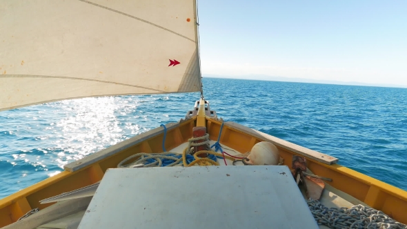 Boat Sailing the Caribbean Sea