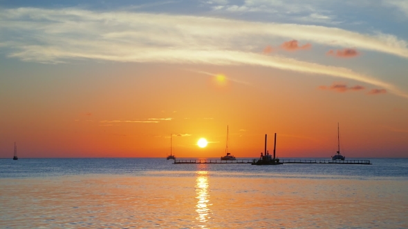 Dawn at the Caye Caulker Island