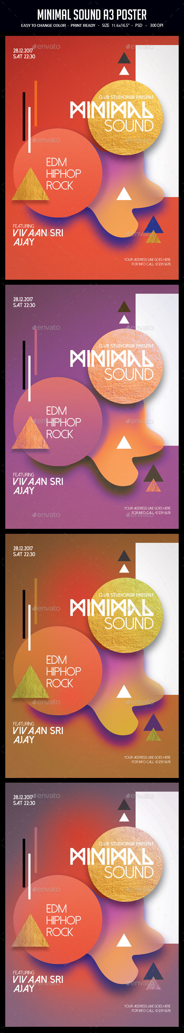 Minimal Sound A3 Poster - Clubs & Parties Events