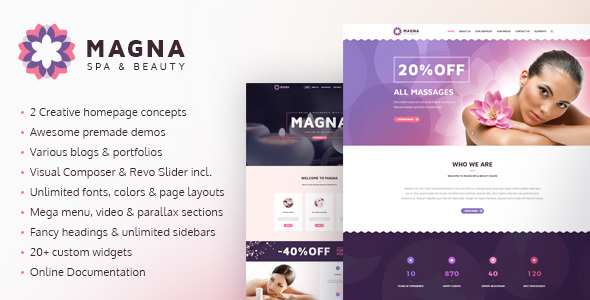 Magna - Spa & Beauty Salon WordPress Theme - Health & Beauty Retail