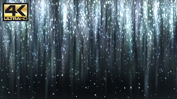 Abstract Dark Silver Square Particles Glitter Rain Background 4K