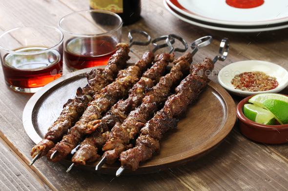 chinese lamb skewers, yang rou chuan Stock Photo by motghnit | PhotoDune