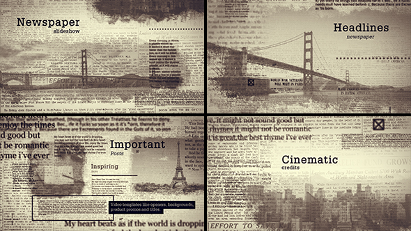 Old Newspapers Headlines - VideoHive 19295064