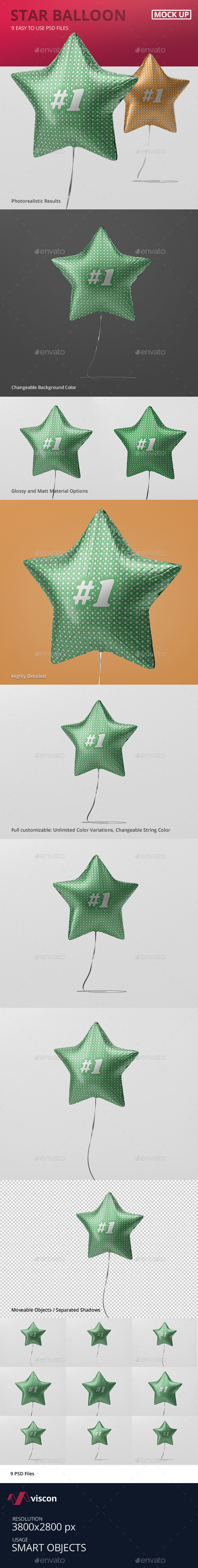 Star Balloon Mockup - Miscellaneous Print