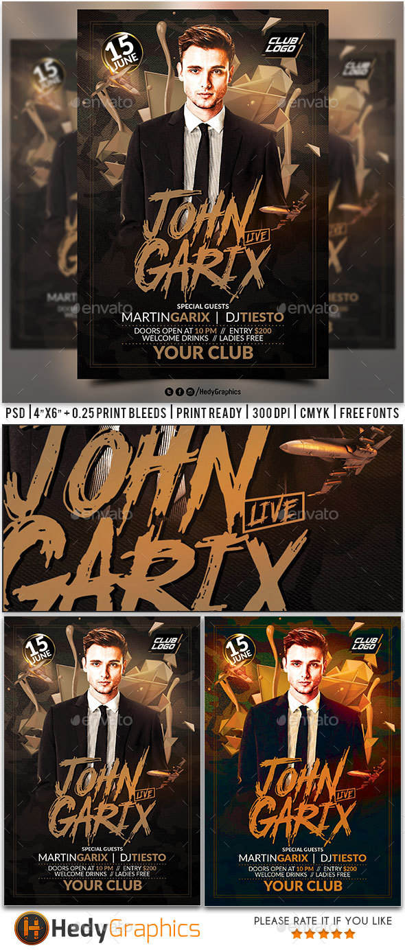 Guest Artist Flyer - Clubs & Parties Events