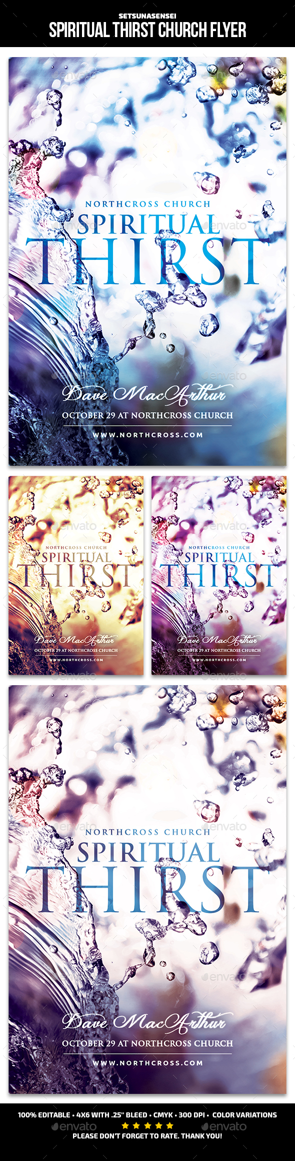 Spiritual Thirst Church Flyer - Church Flyers