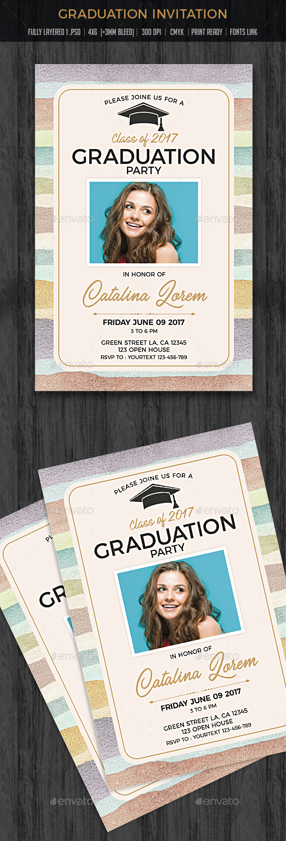 Graduation Invitation by creativeartx | GraphicRiver
