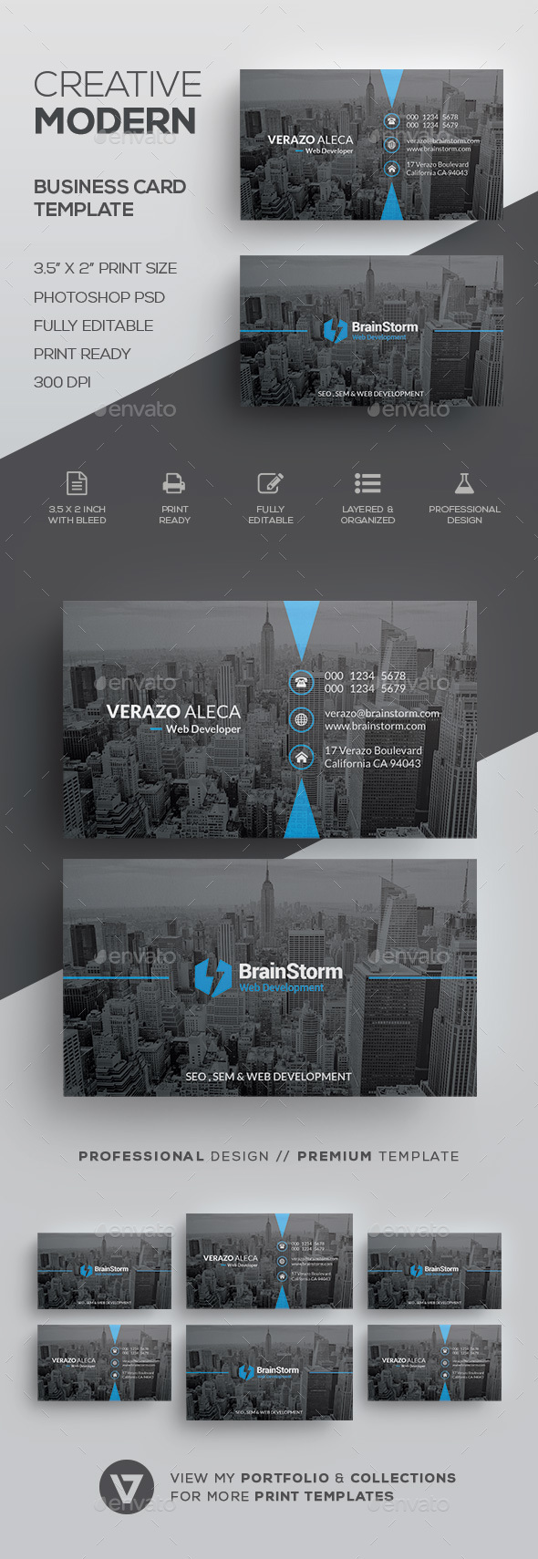 Modern Business Card Template - Corporate Business Cards