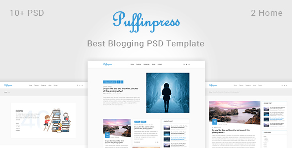Puffinpress - Creative Blogging PSD Template. - Creative PSD Templates