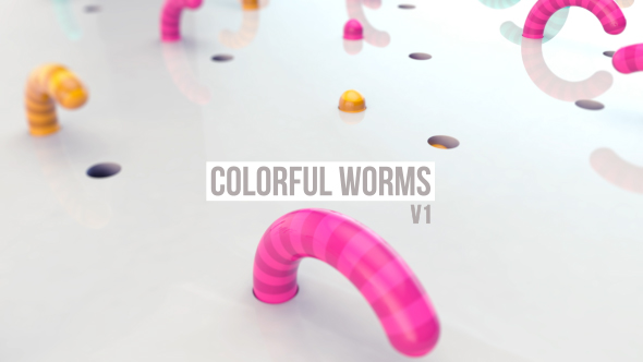 Colorful Worms Loop Background