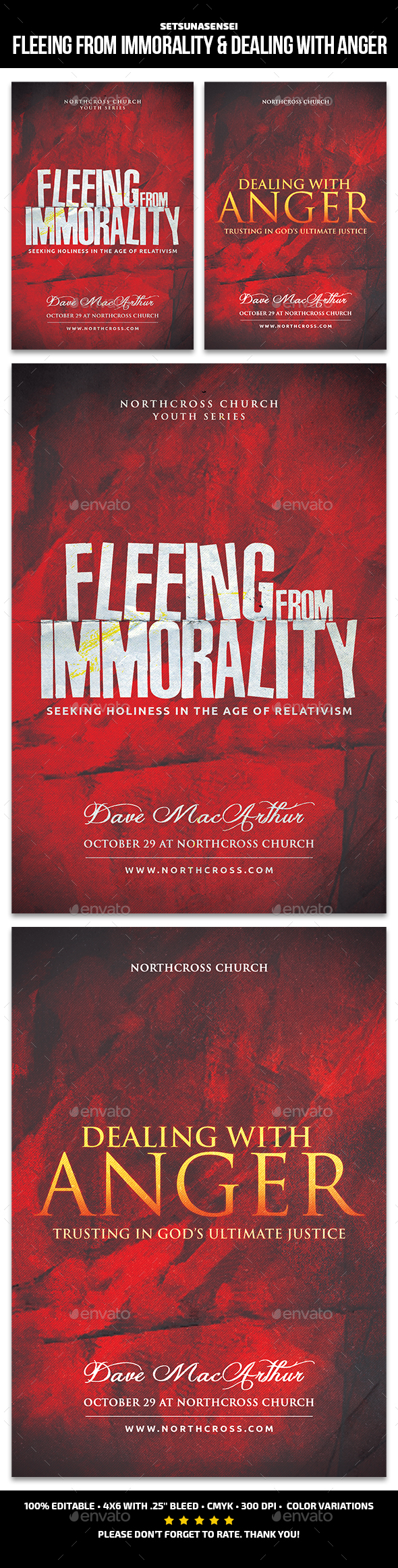 Fleeing from Immorality & Dealing with Anger Church Flyer - Church Flyers