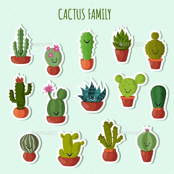 Funny Plants Vector Collection. - Organic Objects Objects