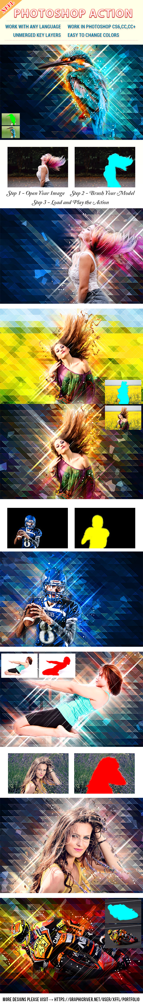 Low Poly Art Photoshop Action - Photo Effects Actions