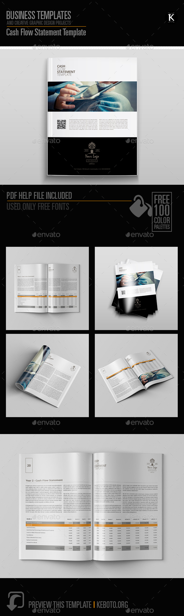 Cash Flow Statement Template - Miscellaneous Print Templates