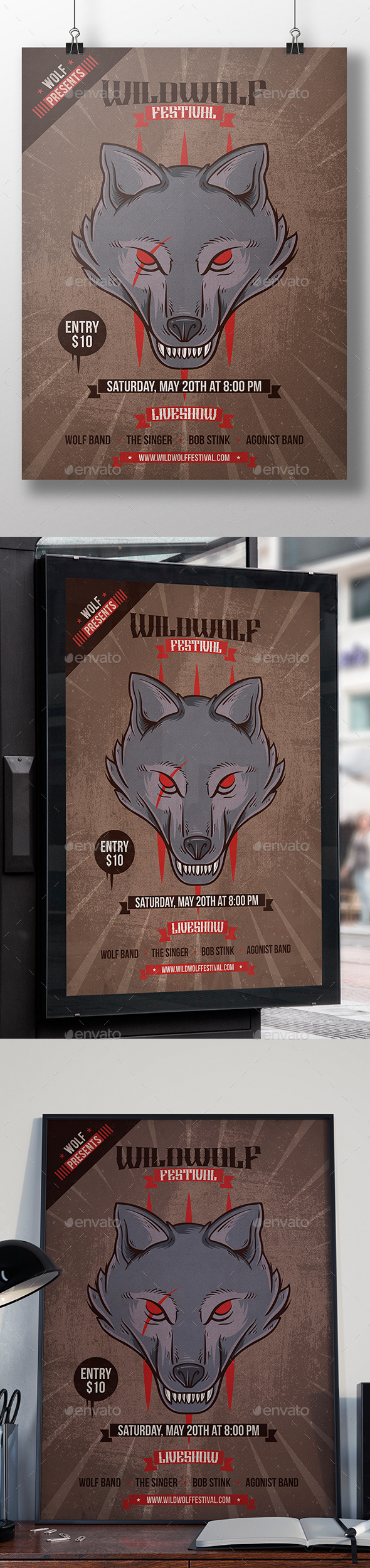 Wild Wolf Flyer Template - Concerts Events
