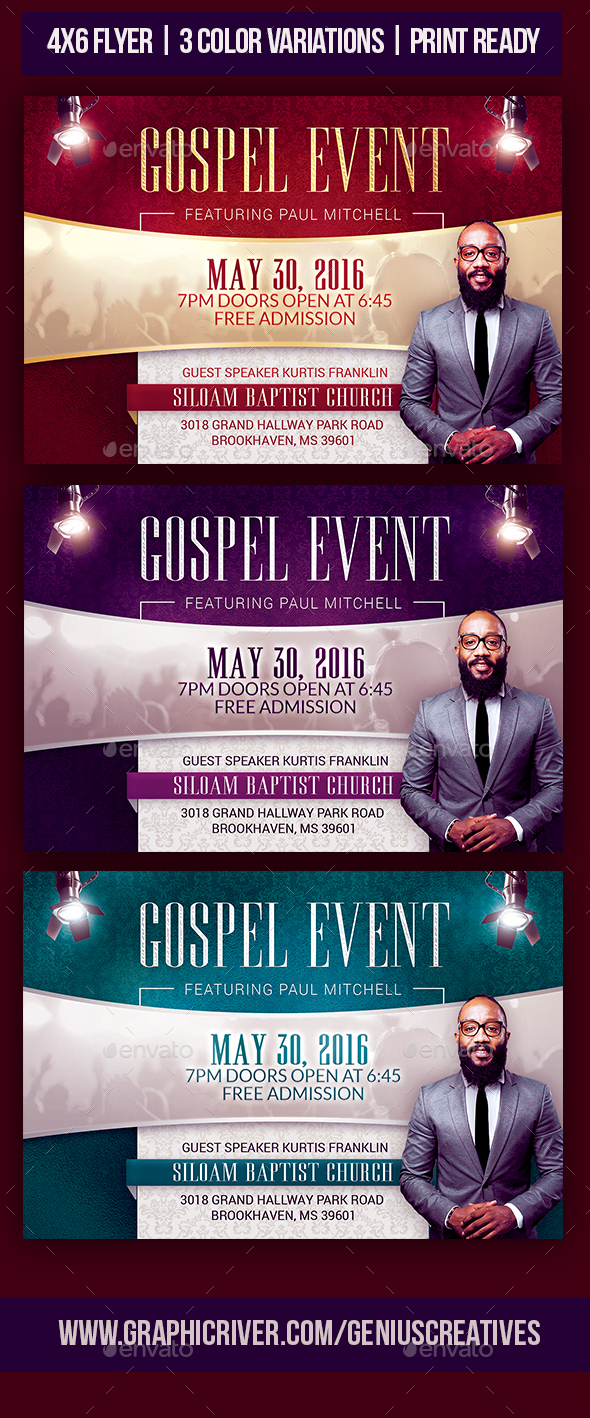 Gospel Event Church Flyer - Print Templates
