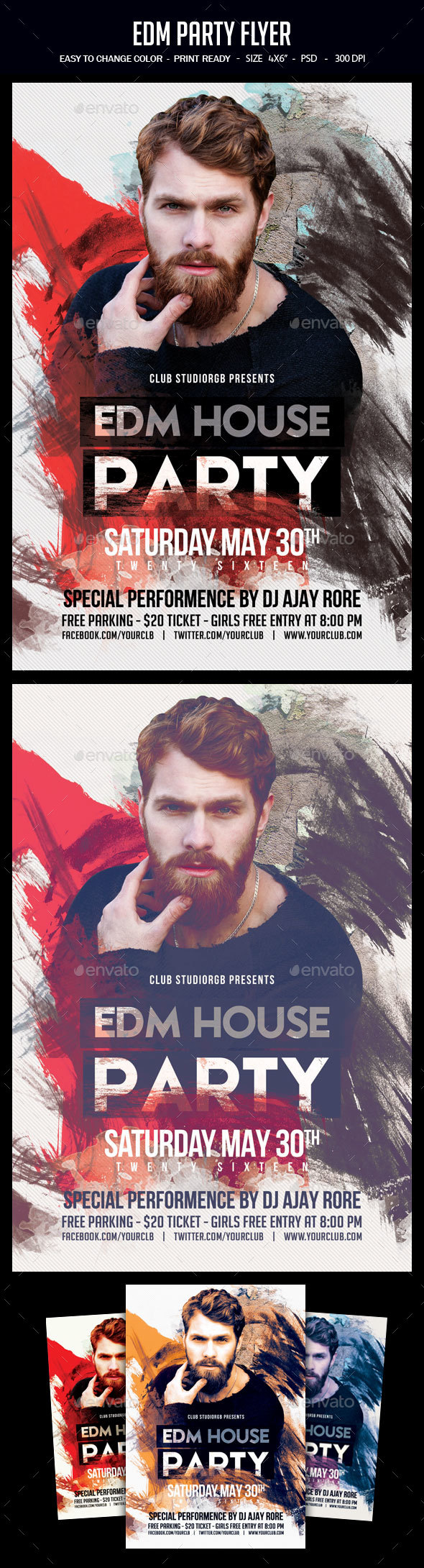 EDM Party Flyer - Clubs & Parties Events