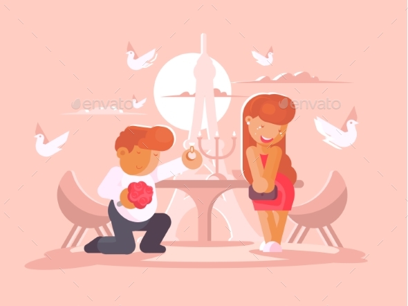 Young Guy Proposes to Marry Girlfriend - People Characters