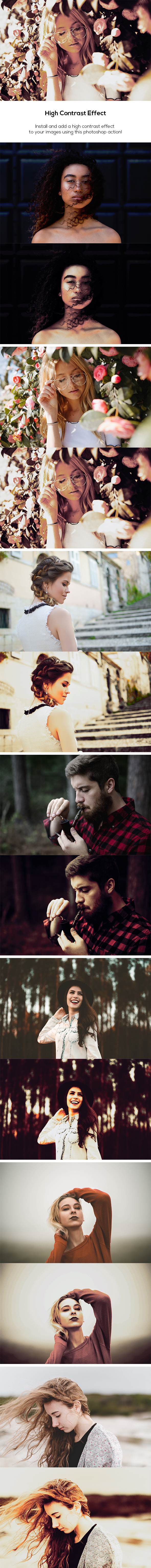 High Contrast Effect Action - Photo Effects Actions