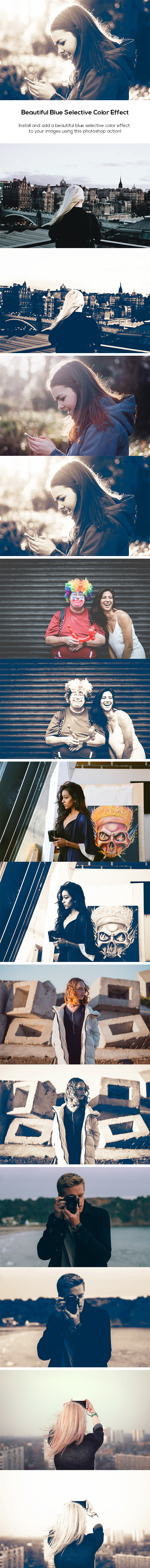 Blue Selective Color Effect - Photo Effects Actions